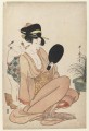 手鏡を見つめる母子 1805年 喜多川歌麿 浮世絵美人画